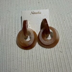 ❣️❄️Natasha Couture Tan Circular Earrings